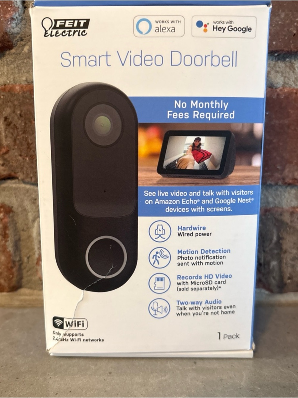 Feit Electric Smart Video Doorbell in Black